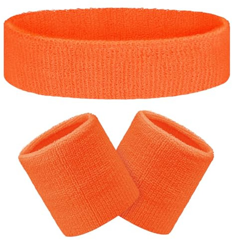 Flintronic 3 Stück Schweißband Set, Schweißbänder Handgelenk, Sportstirnband, Handgelenk, Stirnbänder Feuchtigkeitstransport, für Handball Fußball Tennis