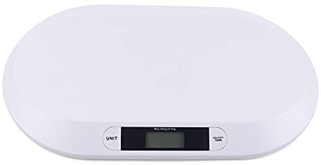 Bilancia elettronica da 20 kg, bianca, con display digitale, display LCD, per animali domestici, per neonati, neonati, bambini, bambini, gatti