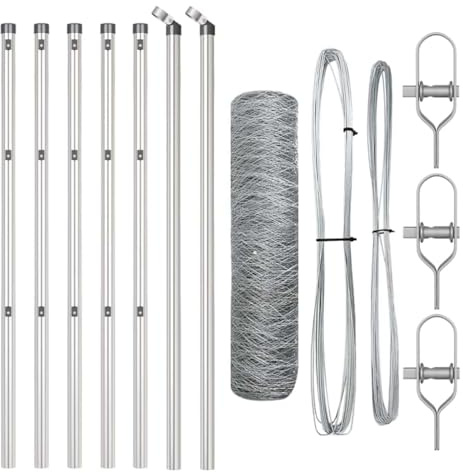 vidaXL Poste de Valla Plateado, Seguridad para jardín y terraza, Postes de Acero Moderno, Vallas Resistentes, Barrera para el Patio, Puertas UV
