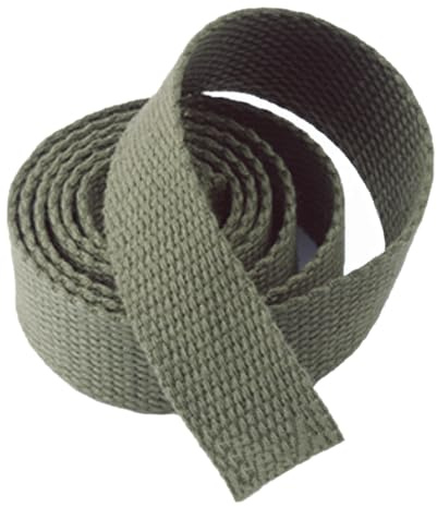 Generic Bomullsduk, dukband för väskremmar, självhäftande tejp för väskor, bagage, lastremmar, 9 m per rulle, armégrön, 25 mm