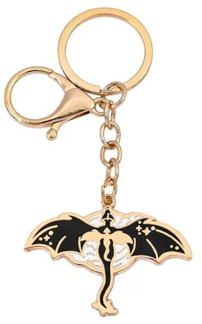 Porte-Clés Dragon Noir Doré en Métal, Pendentif Fantaisie Kawaii pour Sac à Main, Voiture, Bijou de Sac Original, Goodies Cadeau Anniversaire Enfant Femme Amie, Accessoire Mignon Porte Clé Animaux