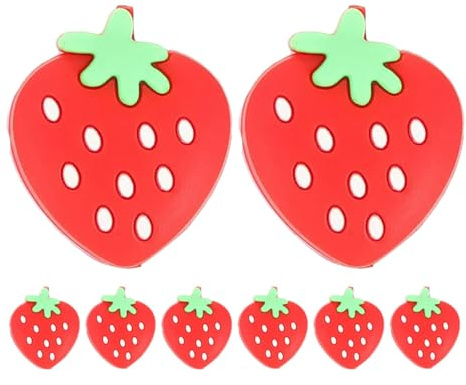 Toyvian Lot de 8 Amortisseurs de Vibrations pour Raquettes de Tennis en Silicone Forme Fraise Réduisent Efficacement Les Chocs Légers et Compacts Accessoires Indispensables pour