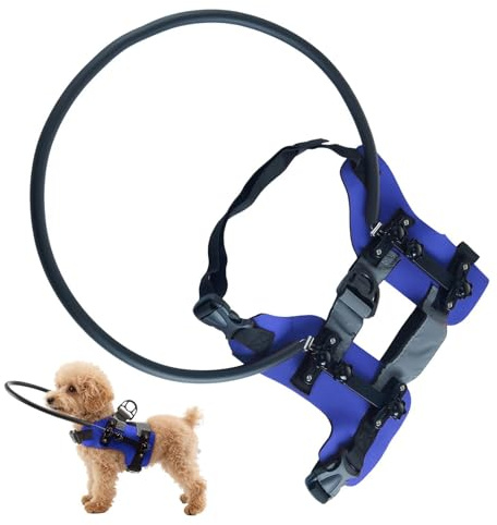 Arnés Guía para Perros Ciegos, Collar De Navegación para Gatos Ciegos con Tiras Reflectantes Anti Choque para Mascotas Suministros para Mascotas para Viajes Entrenamiento En Interiores