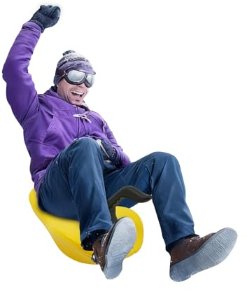 Slittino da neve, 58 x 42 x 36 cm, portatile, con maniglia, per diverse attività all'aperto come sci sulla sabbia, sci sull'erba