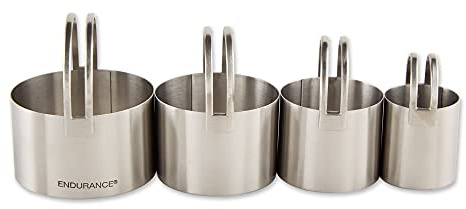 RSVP International Endurance Round Biscuit Cutters - Stainless Steel, Set of 4 | Nest for Easy Storage | For Cutting Thick or Thin Dough | Professional | High Handle Arch