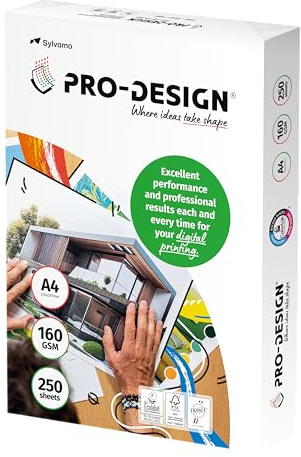 Pro Design 10260059101 - Papel para impresión láser, A4, 160 g/m², 250 hojas, color blanco