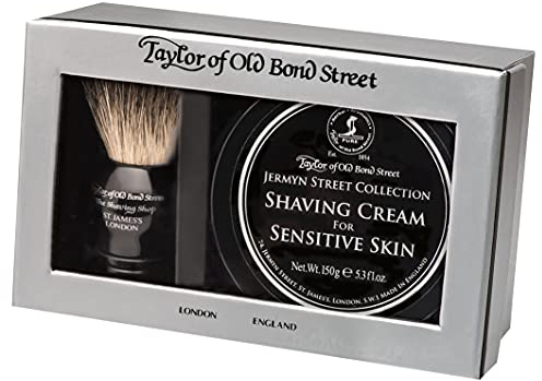 Taylor of Old Bond Street: Geschenkset: Pure Badger Rasierpinsel & Rasiercreme Jermyn Street