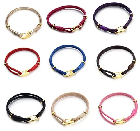 SOIMISS Schaffellkordel Armband Damen Handgelenksschmuck Mit Karabinerverschluss Blauer Selbstgemacht Modeschmuck Passend Für Alltag Und Party