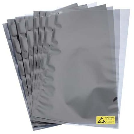 sourcing map 20Pcs Anti Static Bags ESD Shielding Bag Flat Open Top Anti Static Bag for Electronic Devices 9.8x15.7 Inch(250 * 400mm)