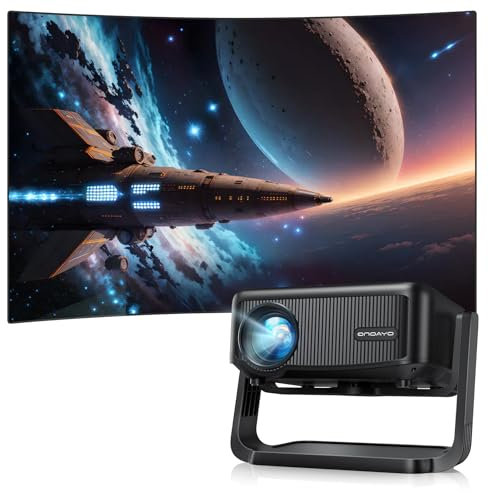 Mini Beamer 【360° Drehbarem Ständer & Auto Keystone & E-Fokus】FHD 1080P 22000LM Projektor mit WiFi6 und Bluetooth 5.2,70%Zoom ONOAYO abnehmbar Outdoor Heimkino Beamer Kompatibel mit Handy,PC,TV-Sticks