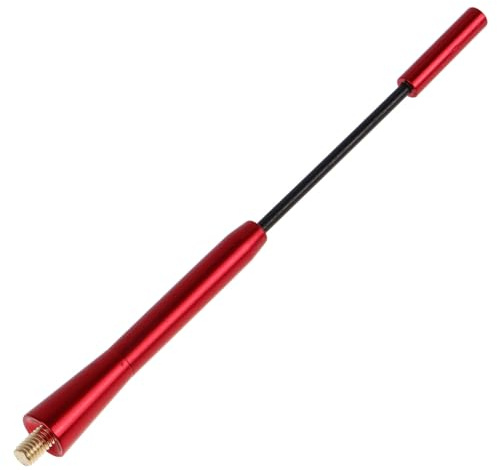 Cabilock Antena De Coche Telescópica De Aleación De Aluminio Roja, Antena Automotriz Ajustable para Techo, Señal De Radio para Vehículo, Repuesto para Automóvil, Uso Exterior