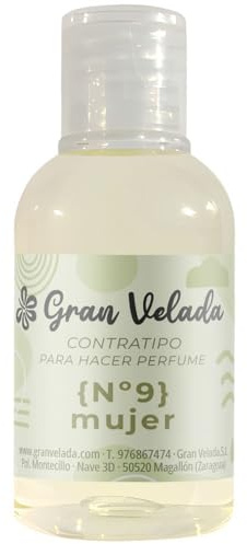 Contratipo Nº9 de Mujer: Fragancia Intensa de Violeta, Ideal para Perfumes y Ambientadores | Litro Concentrado para Mikados, Velas, Cremas y más.