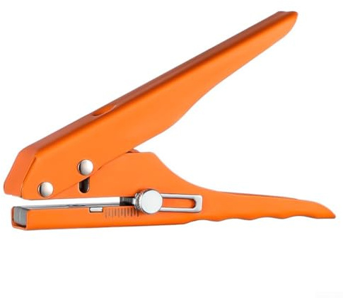 Pinze perforatrici per fori in metallo, resistenti, 15 mm, con allineamento della scala fissa, per carta, cartone, PVC, metallo sottile e pelle, impugnatura ergonomica antiscivolo, arancione