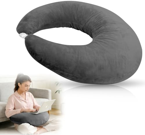 Wapasezyar Ergonomisk krealis-kudde, läskudde, ergonomisk spelarmkudde, virkkudde, stödkudde, ergonomisk armkudde för läsning, lek, arbete och virkning (mörkgrå)