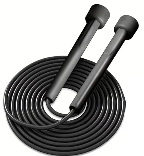 Adjustable PVC Jump Rope, Black, 2.6m, for Fitness and Cardio Training