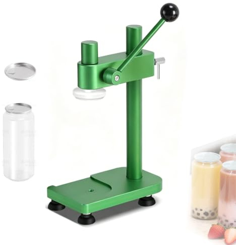 Manuell burktätningsmaskin med justerbar höjd, avtagbart krymphuvud och 100-pack med 500 ml flaskor och lock för öl, juice, kaffe, läskdrycker