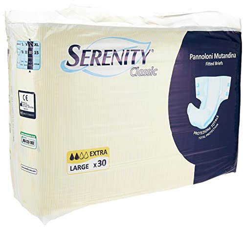 Serenity Classic Pannolone Mutanda Formato Extra, Taglia Large - Bianco 30 Pezzi