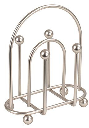 Spectrum Pantry Works Arch Vertical Napkin Holder, Upright Napkin Holder With Handle, Contemporary Napkin Storage for Dining Table, Countertop Napkin Storage for Kitchen Organization, Satin Nickel (40878)