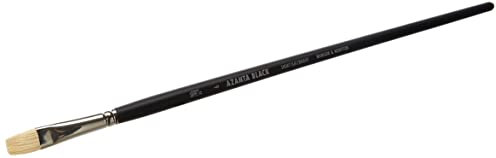 Winsor & Newton Azanta Black Pincel Plano de Mango Largo, Negro, Nr. 6 (12 mm)