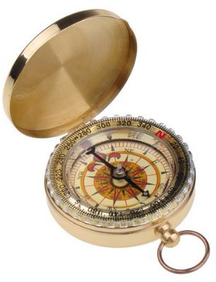 Boussole en cuivre - couleur d'or - multifonctions - mode de nuit - boussole de poche - style antique