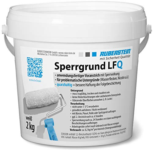 Ruberstein® Sperrgrund LFQ weiß 2 kg, lasierende quarzhaltige Grundierung mit Sperrwirkung
