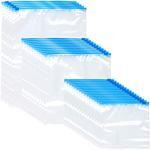 Rosenstein & Söhne Gefrierbeutel: 30 Zip-Verschluss Gefrier-Beutel, 1/3/6 Liter, 68 µm (Gefrierbeutel Zipper, Gefriertüten, Reißverschluss)