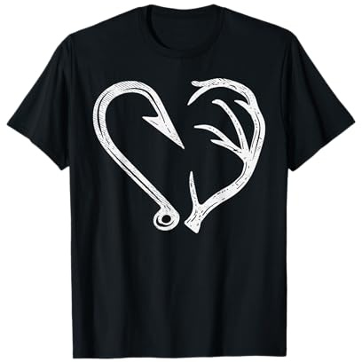 Pêche Chasse Amour Fish Hunt Pêcheur Chasseur Homme Cadeau T-Shirt