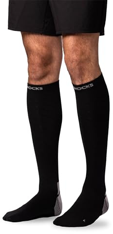 Snocks Kompression Socken - Verbesserte Performance - Kompressionsstrümpfe Damen Herren - Idealer Begleiter beim Laufen, Radfahren oder Flugreisen - Schwarz - 39-42