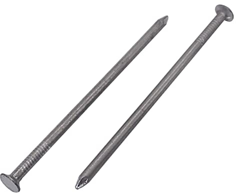 Paquete de 300 clavos de construcción de acero al carbono de 3 x 80 mm, cabeza redonda plana, clavos de alambre comunes multiusos, carpintería (300, 3 x 80 mm)