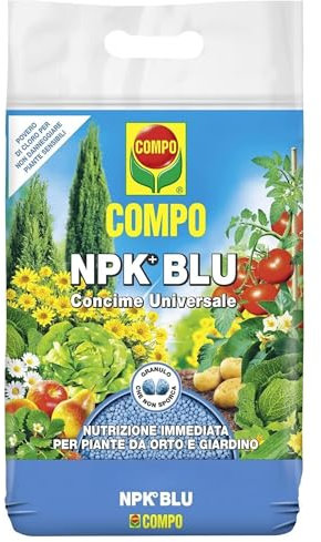 Concime Universale, NPK BLU, Povero Di Cloro Per Non Danneggiare Piante Sensibili, Nutrizione Immediata Per Piante Da Orto e Giardino 4Kg