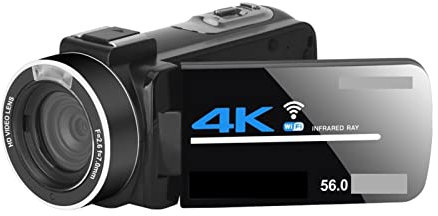 Videokamera videokamera 56 MP digitalkameror for fotografering 4K-videokamera Webcam Vlogg Set 18X Digital Zoom Night Vision Video Recorder(No SD Card,Standard)