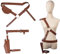 Koshowgic Verstellbare Taille 66-108 cm PU-Ledergürtel für Damen, max. 66 cm Beinholster, Cosplay Kostüm Erwachsene Spielwaren