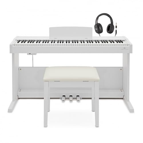 VISIONKEY-500 Digital Piano 88 Weighted Keys Full Size Hammer Action White Piano Keyboard with Bench