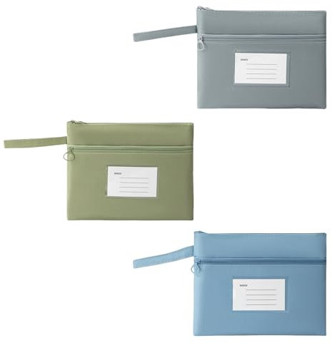 3 Stück Geldtaschen Banktasche,Geldmappe,Banktasche A5,Geld Organizer Für Bargeld,Geldsparmappe,Geldsack,Geldtaschen mit Reißverschluss,Geld Tasche,Bankmappe für Schule Haushalt Business (Doppelstufe)