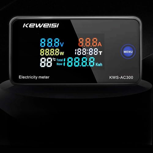 AC50 300V Voltmetro Digitale Amperometro Potenza Corrente Tensione Temperatura Umidità Dispositivo di Misurazione Contatore Elettrico Intelligente con Angolo di Visione Completo