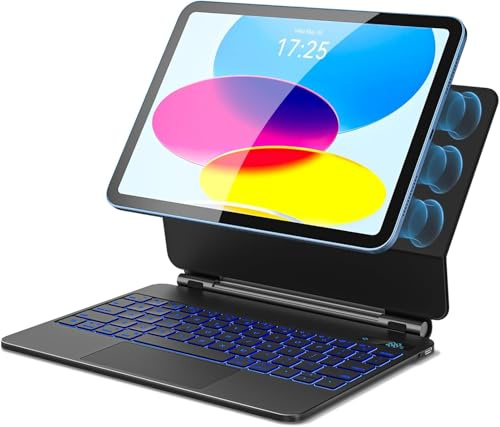 BAMCOO Coque Clavier pour iPad A16 11e/10e Génération C'est Un Clavier AZERTY Clavier Magique avec Affichage de Puissance,Pavé Tactile Multitouch et Support Cantilever Flottant Coque Clavier