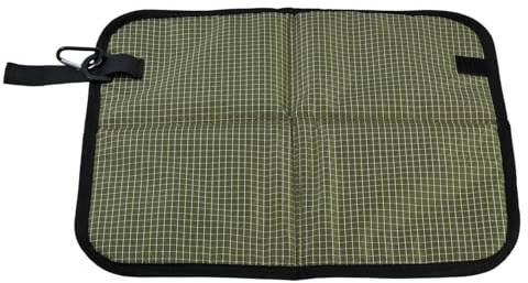 Daleweo Sitzkissen Outdoor Faltbar, wasserdichte Sitzunterlage für Stadion Camping Wandern, isolierte Sitzmatte aus Oxford-Stoff mit Karabiner, 36x32 cm (Grün)