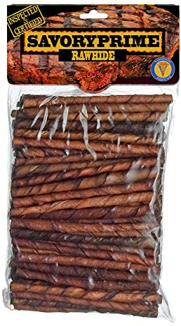 Savory Prime 100-Pack Basted Twist Sticks, 5-Inch, Brown