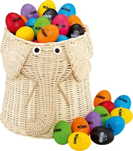 Nino Percussion Egg Shaker Set – 80-teiliges Rasseleier Set für Kinder ab 3 Jahren – Musikinstrument – Kunststoff, Mehrfarbig (VE80-NI540-2)