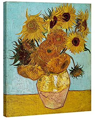 Wieco Art Ölgemälde-Reproduktion „Sonnenblumen“ von Vincent Van Gogh, klassischer Giclée-Kunstdruck auf Leinwand, Wanddekoration für zu Hause