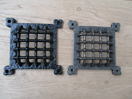 Ironmongery World® Gusseisen Vintage Mittelalter Gothic Fenster Tür Belüftung Grill Blende (Antik Eisen)
