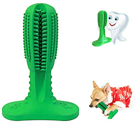 Bestbuy Hundezahnbürste, Grün, Silikon, 149 g, 11 x 4,5 x 16 cm, für Erwachsene Hunde, wiederverwendbar, manuell, Naturkautschuk, bissfest, Kauspielzeug