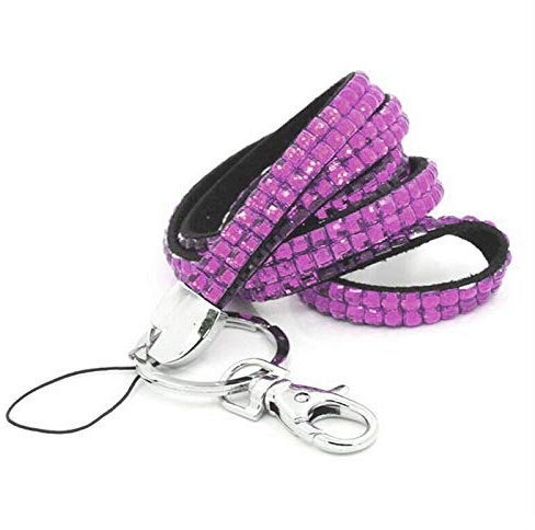 BE-TOOL Nyckelband, Bling Diamante Strass (Breakaway) Nyckelband, för ID-kort och nycklar, märkeshållare, telefonfodral, USB-hållare, minneshållare, 8 färger (1 pack, lila)