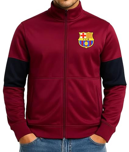 Icon Sports Herren FC Barcelona Touchline Erwachsene Trainingsjacke, Rot, XL