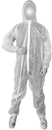 FETEX Overall TYP 40 Polypropylen PP Einweganzug Schutzanzug Maleranzug Einwegoverall (XXL)
