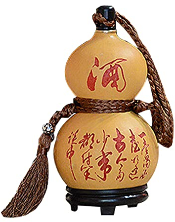 Cruche de Gourde Naturelle, Cruche Gourde de Vin Saké, Flacon de Hanche Facile à Nettoyer, Bouteille d'eau Vin de Grande Capacité, Gourde d'eau Et de Vin pour Camping,750ml