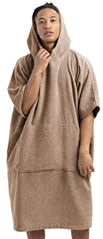 HOMELEVEL Badeponcho Damen und Herren - Surf Poncho aus 100% Baumwolle - Tuch für Erwachsene - Unisex Bademantel - Badetuch mit Kapuze