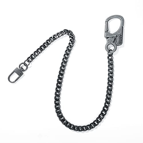 Ahiller Chaîne pour Porte-Clés Portefeuille Homme Biker | Sécurité Anti-Perte Double Verrou, Chaîne Acier Inox Lisse Toucher Agréable, Accessoire EDC Alliant Style et Praticité