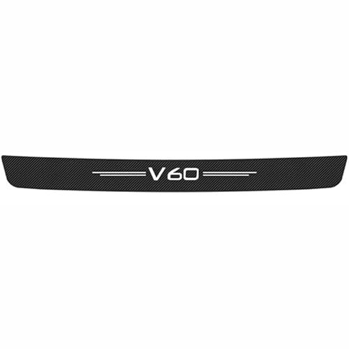 EAGLEG Carbon Fiber Rear Bumpers Protector Strips, for Vo-lvo V60 Anti-Scratch Trunk Sill Plate Strong Sticky Sticker Styling Accessories,Black