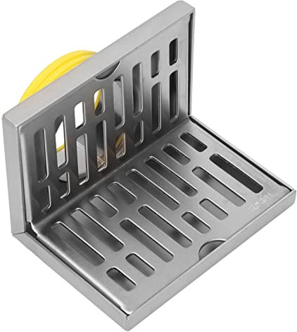 Tissting Scarico a Pavimento in Acciaio Inox, Design Funzionale Angolo a Parete con Filtro Cattura Capelli 75mm, Acciaio Inossidabile 304 per Lavelli, Lavanderia, Bagni, Vasche da Bagno